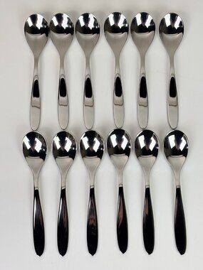 Set of 12 Alessi for Delta Airlines Stainless Steel Teaspoons 5" Flatware NEW